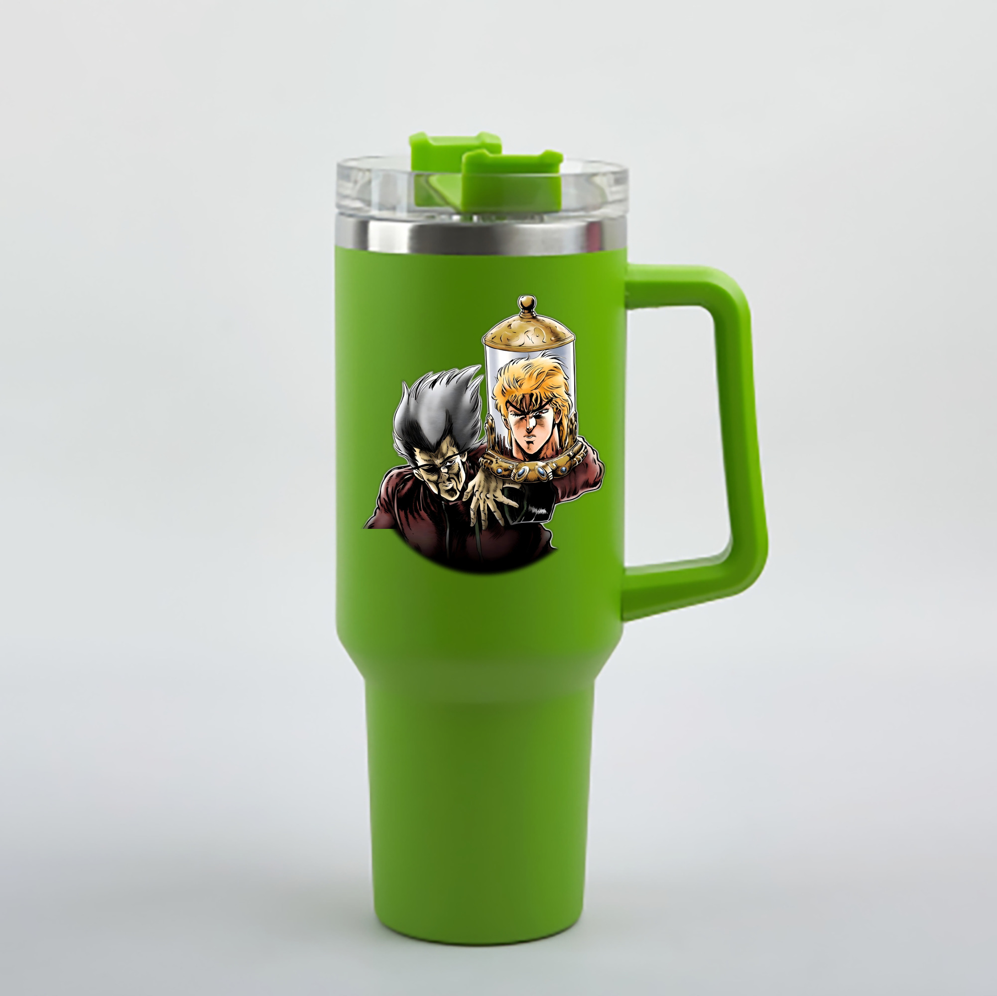 （画像用） ジョジョの奇妙な冒険 ディオ?ブランドー JoJo's Bizarre Adventure Dio Brando 1200mL車用タンブラー - クリスタルステッカー（プラスチックストロー付き）
